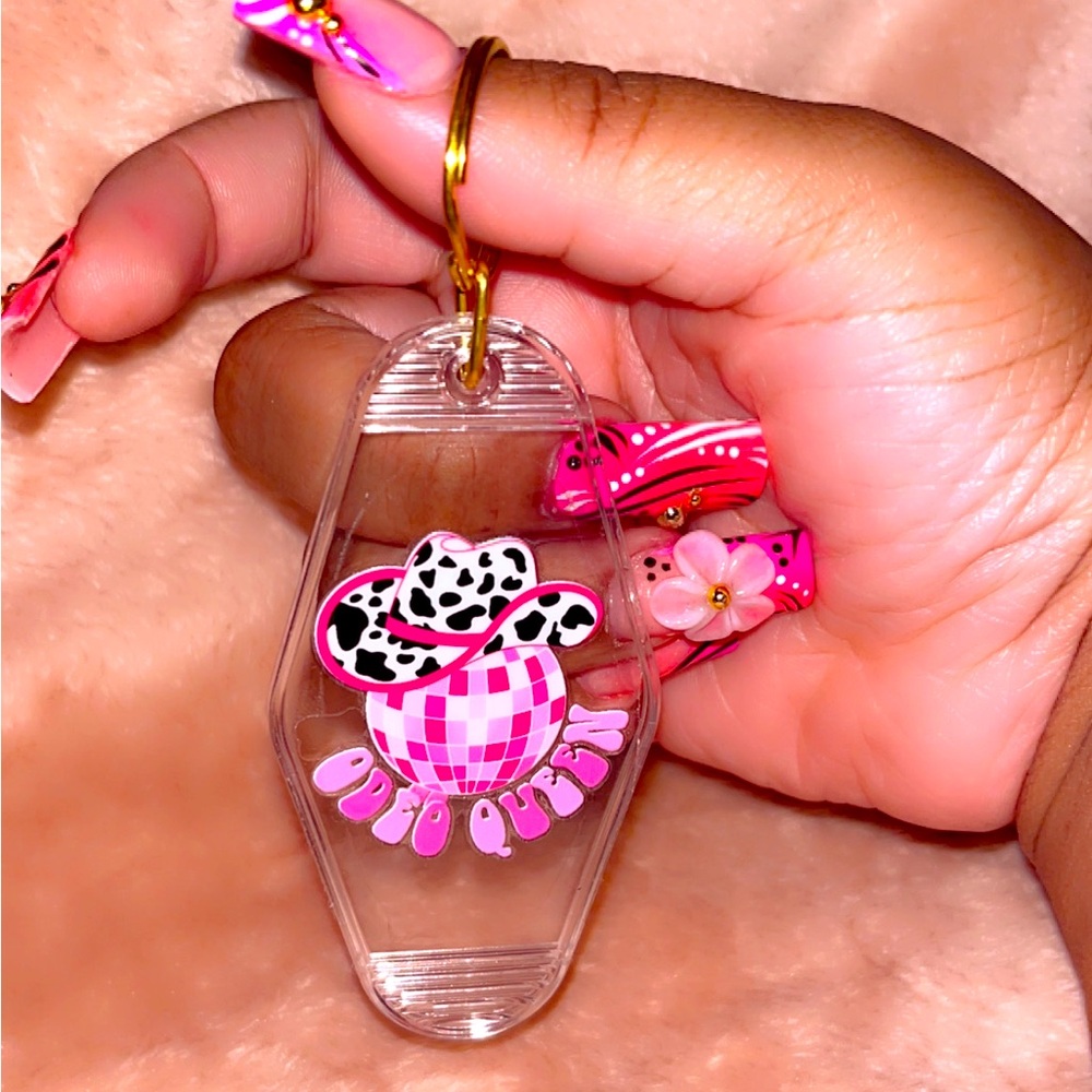 Pink Cowgirl Keychain